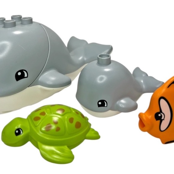 Lot of 2 LEGO Duplo Sets Wild Animals of the Ocean Life and Number Train - Picture 5 of 5